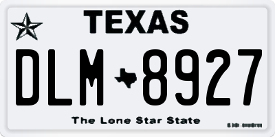 TX license plate DLM8927