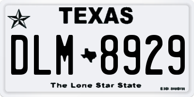 TX license plate DLM8929