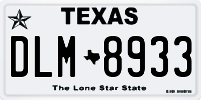 TX license plate DLM8933