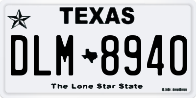 TX license plate DLM8940