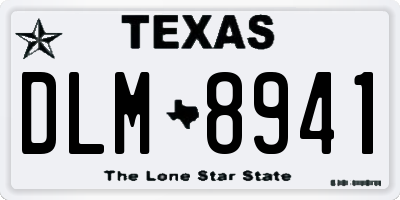 TX license plate DLM8941