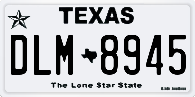 TX license plate DLM8945
