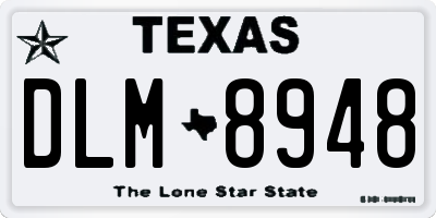 TX license plate DLM8948