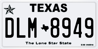 TX license plate DLM8949