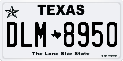 TX license plate DLM8950