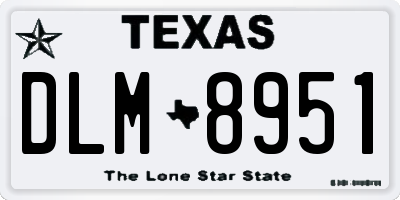 TX license plate DLM8951