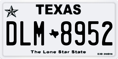 TX license plate DLM8952