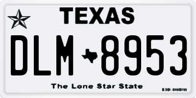 TX license plate DLM8953