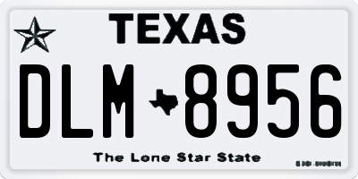 TX license plate DLM8956