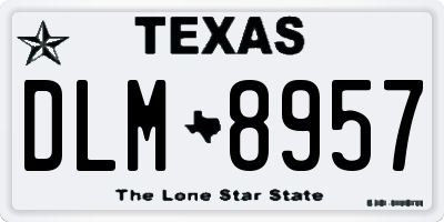 TX license plate DLM8957