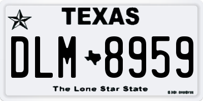 TX license plate DLM8959