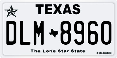 TX license plate DLM8960