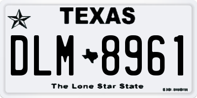TX license plate DLM8961