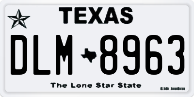 TX license plate DLM8963