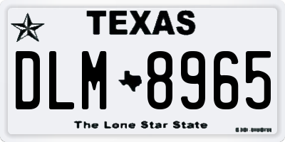 TX license plate DLM8965