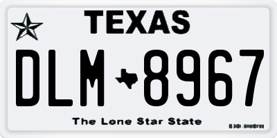 TX license plate DLM8967
