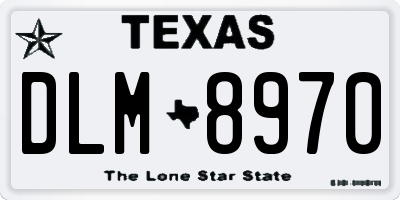TX license plate DLM8970