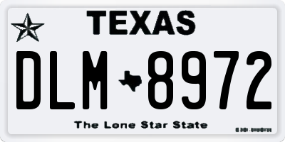 TX license plate DLM8972