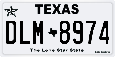 TX license plate DLM8974