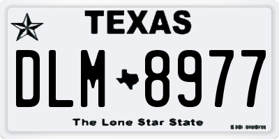 TX license plate DLM8977