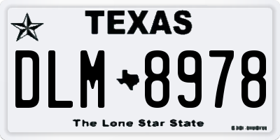 TX license plate DLM8978