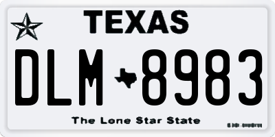 TX license plate DLM8983