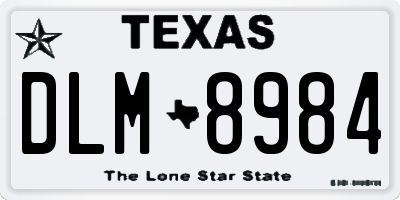 TX license plate DLM8984