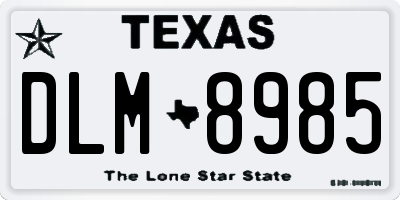 TX license plate DLM8985