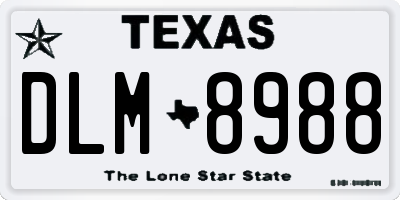TX license plate DLM8988
