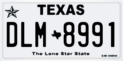 TX license plate DLM8991