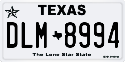 TX license plate DLM8994