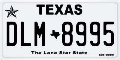 TX license plate DLM8995