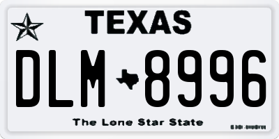 TX license plate DLM8996