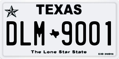 TX license plate DLM9001