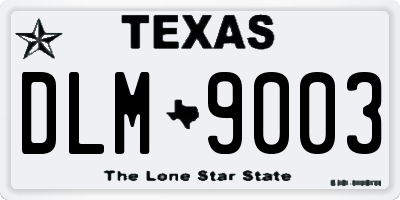 TX license plate DLM9003