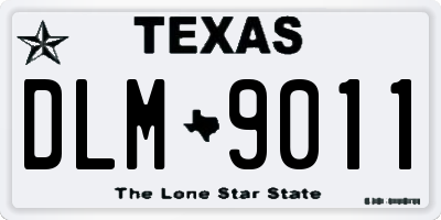 TX license plate DLM9011