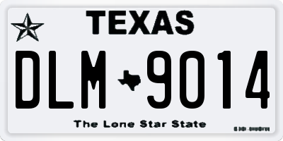 TX license plate DLM9014