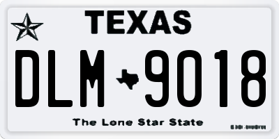TX license plate DLM9018