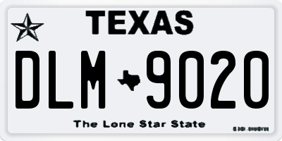 TX license plate DLM9020