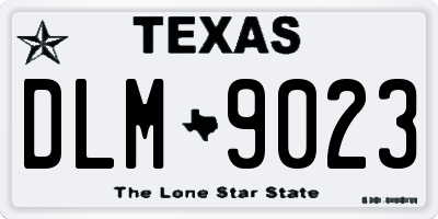 TX license plate DLM9023