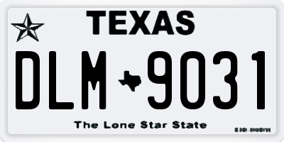 TX license plate DLM9031