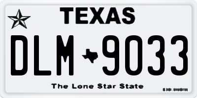 TX license plate DLM9033