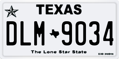 TX license plate DLM9034