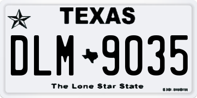 TX license plate DLM9035