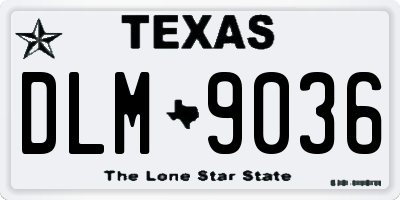 TX license plate DLM9036