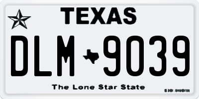 TX license plate DLM9039