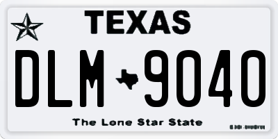 TX license plate DLM9040