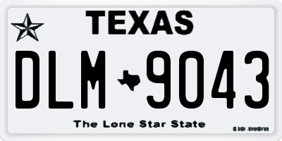 TX license plate DLM9043