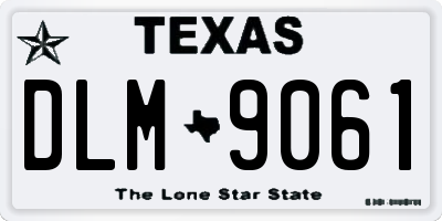 TX license plate DLM9061