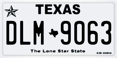 TX license plate DLM9063